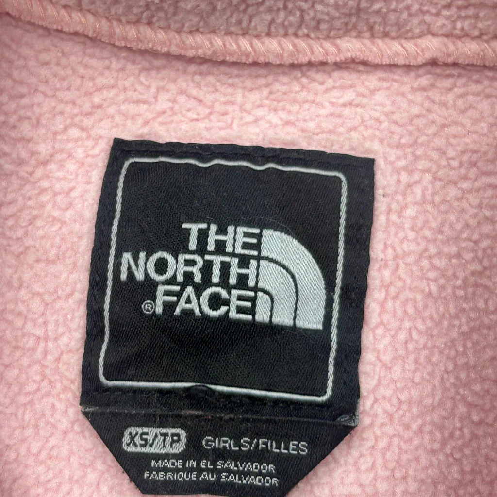 Kids The North Face Fleece Jacket - XS Pink Polyester - Image 3