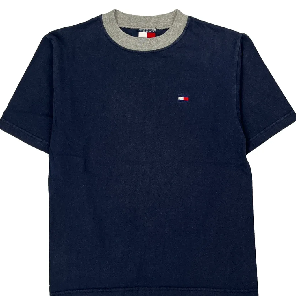 Kids Tommy Hilfiger T-Shirt - Small Navy Cotton - Image 4