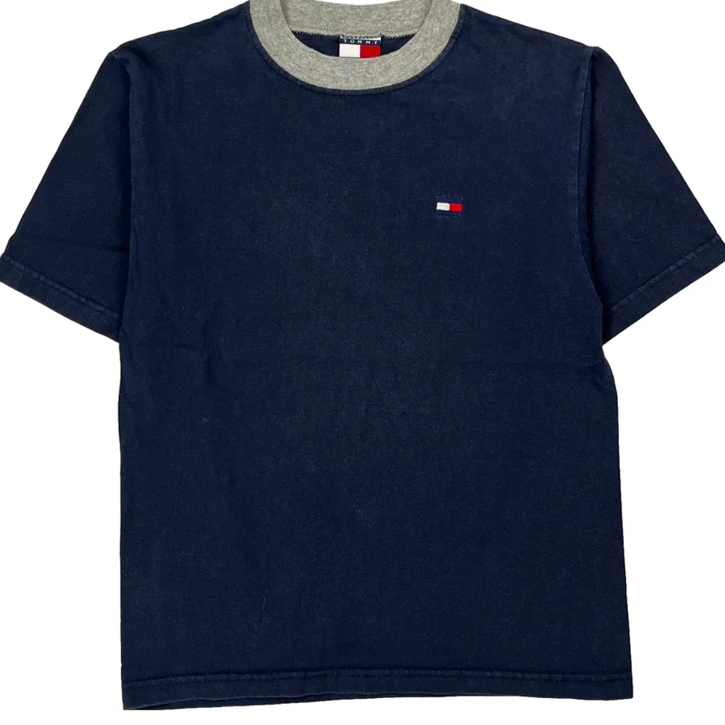 Kids Tommy Hilfiger T-Shirt - Small Navy Cotton - Image 5