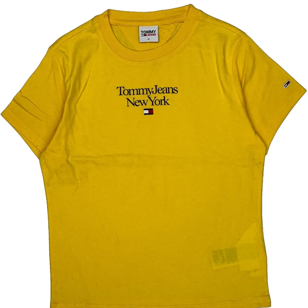 Kids Tommy Jeans T-Shirt - Medium Yellow Cotton - Image 5