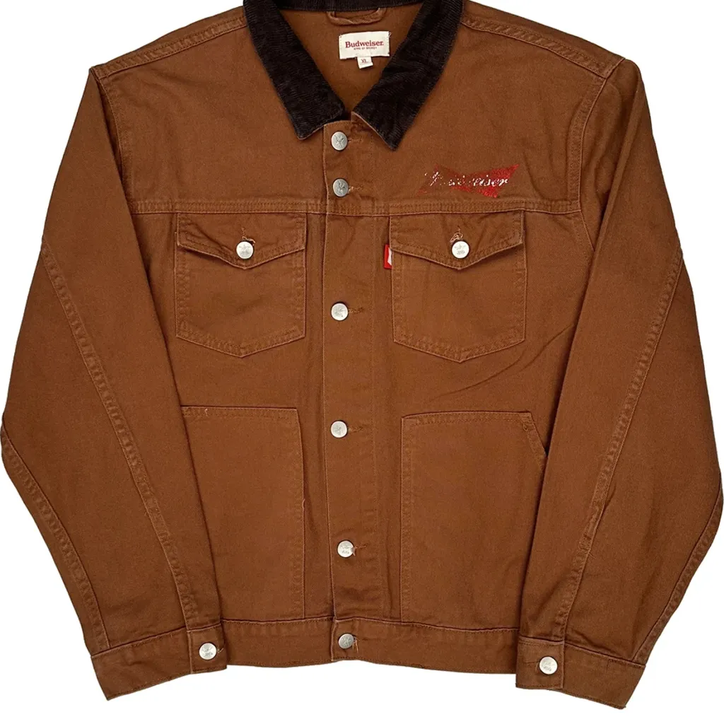 King Of Beers Budweiser Denim Jacket - XL Brown Cotton - Image 5