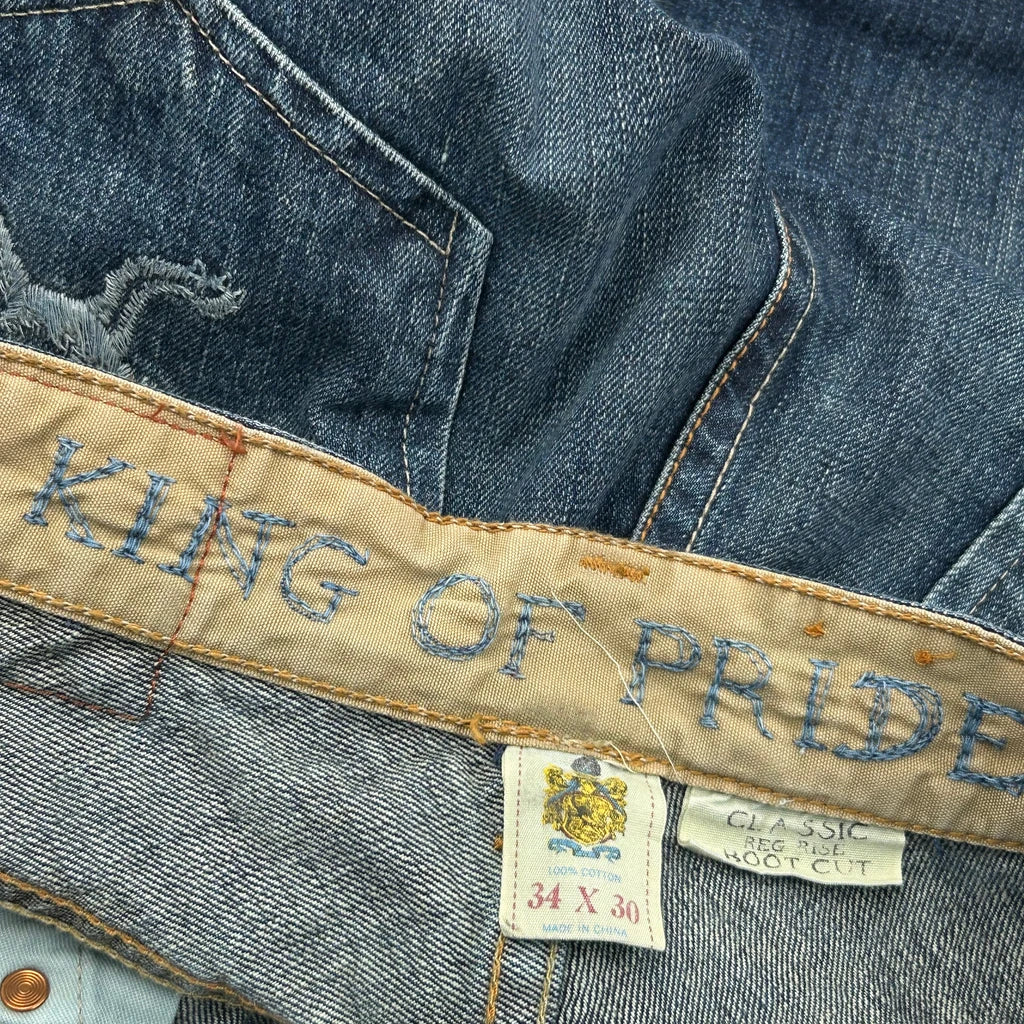 King Of Pride Boot Cut Jeans - 34W 31L Blue Cotton - Image 6