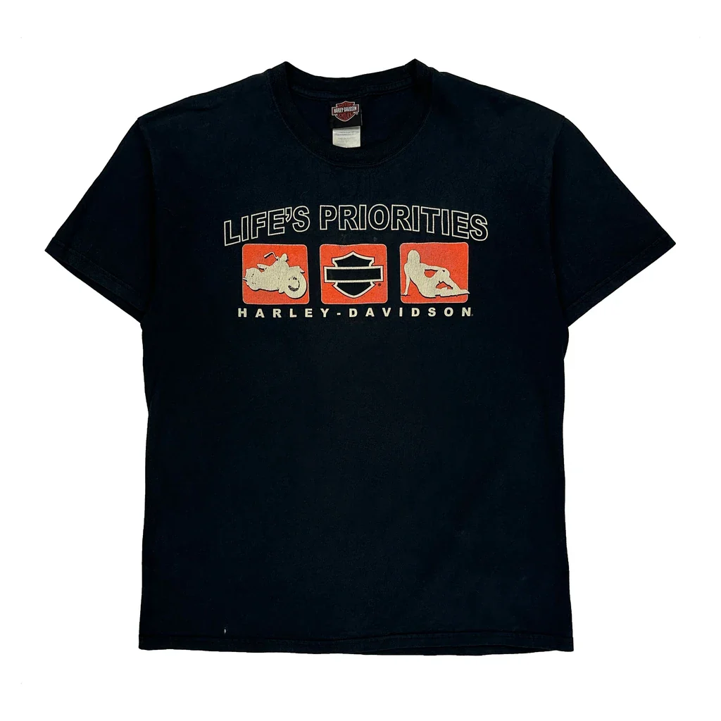 Kitchener Harley-Davidson Harley Davidson Graphic T-Shirt - Large Black Cotton