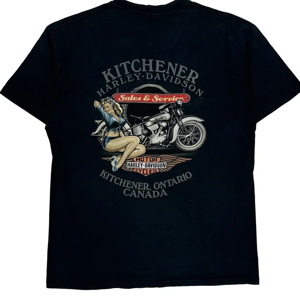 Kitchener Harley-Davidson Harley Davidson Graphic T-Shirt - Large Black Cotton - Image 6