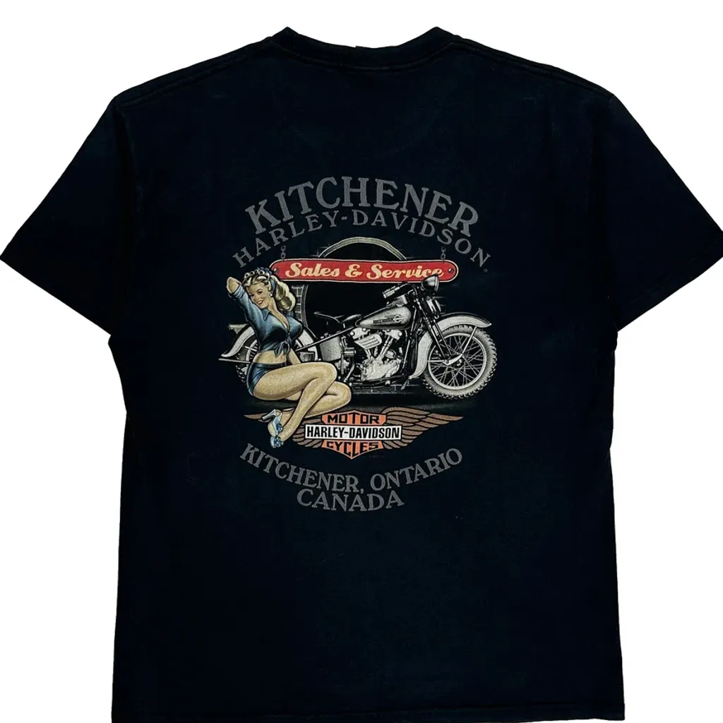 Kitchener Harley-Davidson Harley Davidson Graphic T-Shirt - Large Black Cotton - Image 7