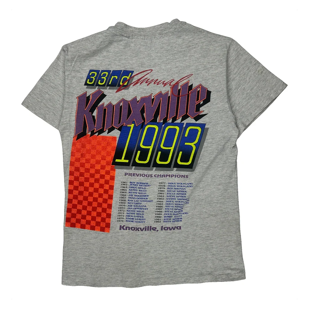 Knoxville Nationals Hanes Graphic T-Shirt - Small Gray Cotton - Image 2