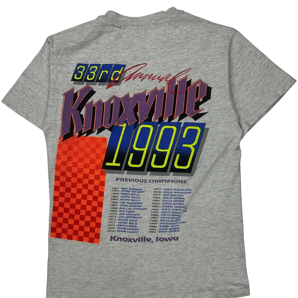 Knoxville Nationals Hanes Graphic T-Shirt - Small Gray Cotton - Image 7