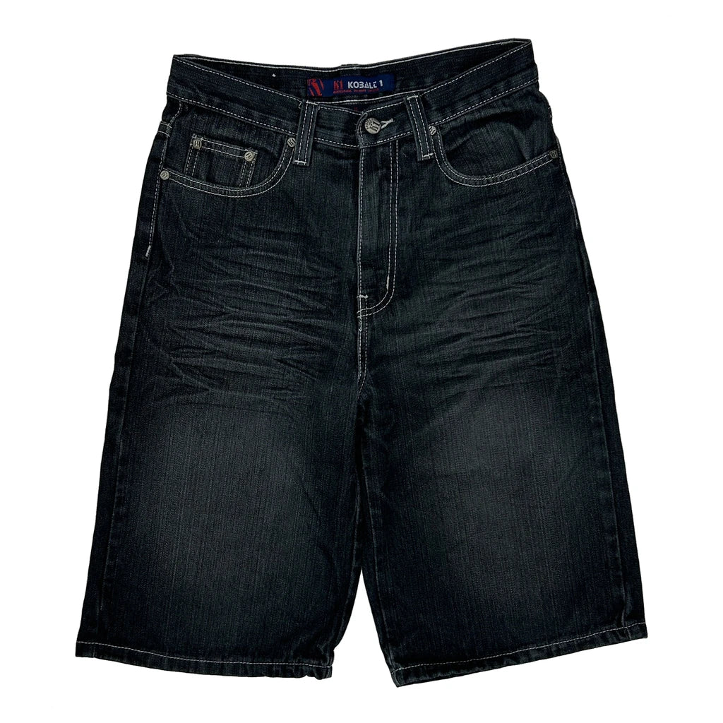 Kobale 1 Baggy Denim Shorts - 26W 11L Dark Wash Cotton - Image 2