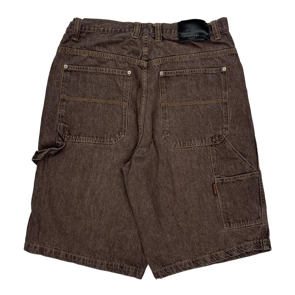 Koman Baggy Carpenter Shorts - 33W 11L Brown Cotton