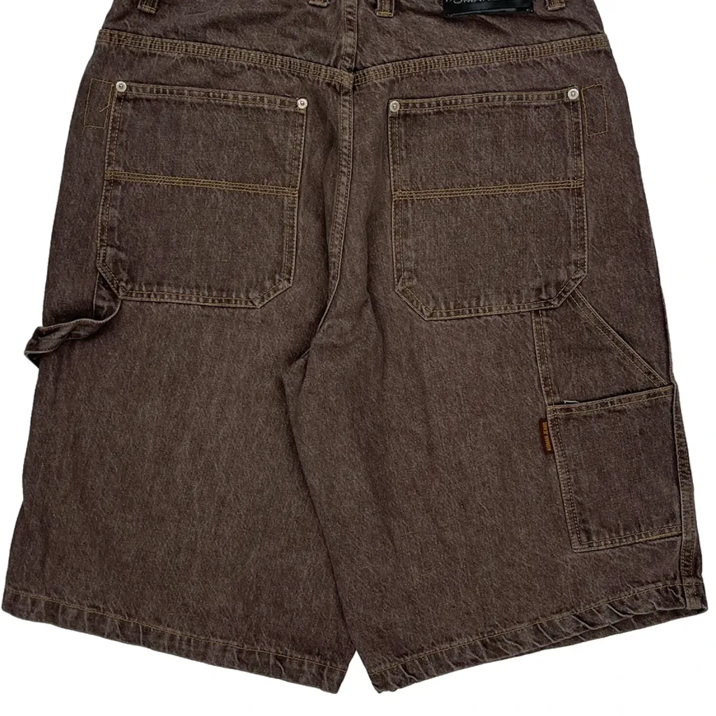 Koman Baggy Carpenter Shorts - 33W 11L Brown Cotton - Image 7