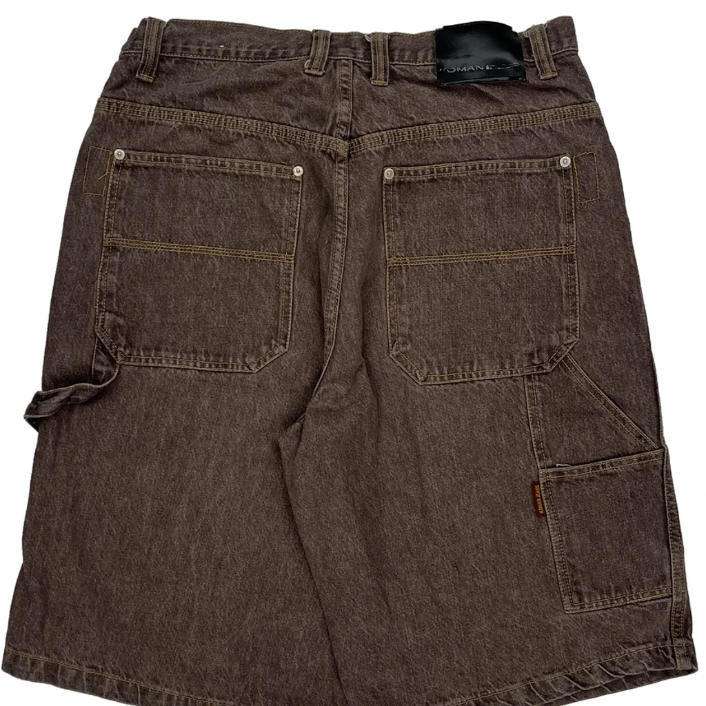 Koman Baggy Carpenter Shorts - 33W 11L Brown Cotton - Image 8