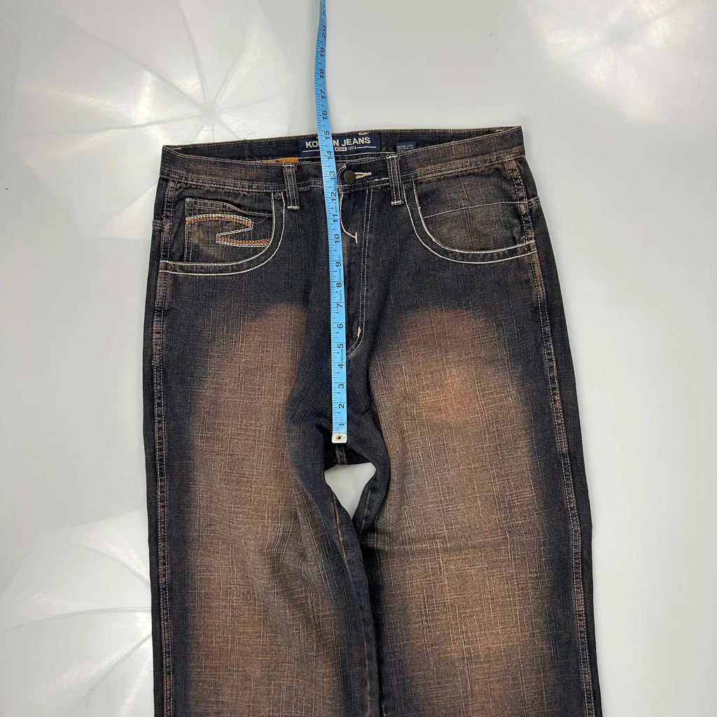 Koman Baggy Jeans - 34W 32L Dark Wash Denim - Image 4