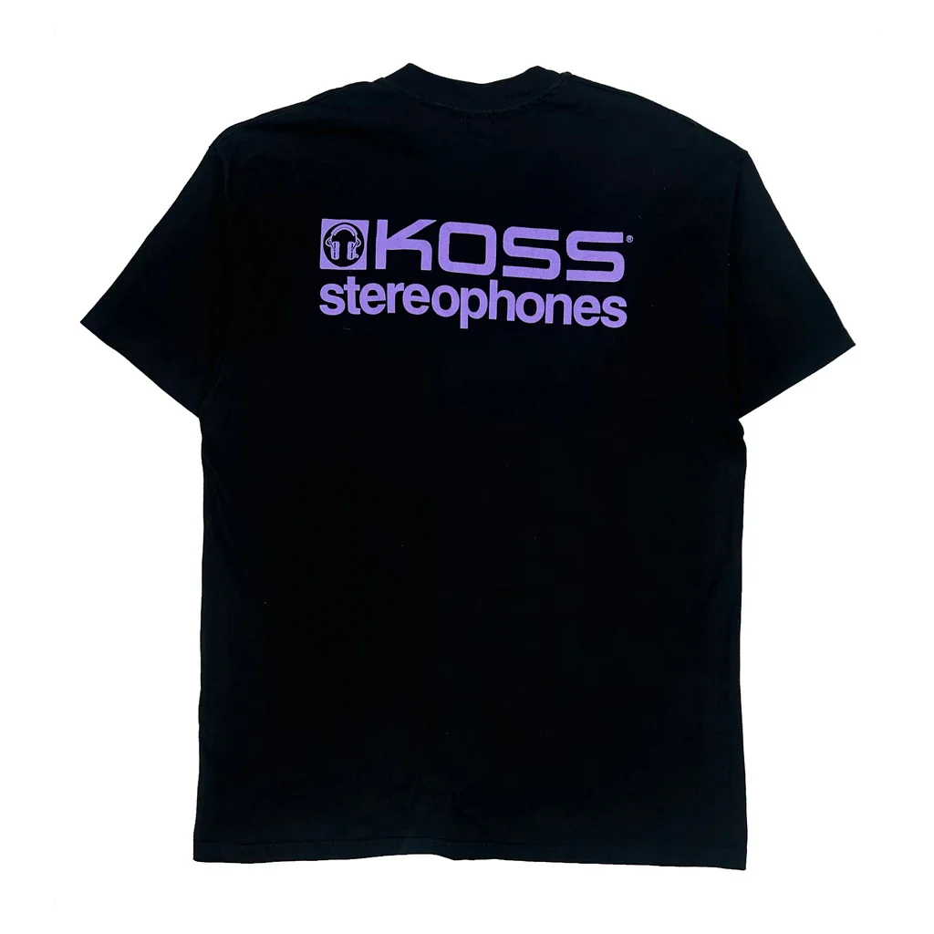 Koss Stereophones Hanes Single Stitch T-Shirt - XL Black Cotton - Image 2