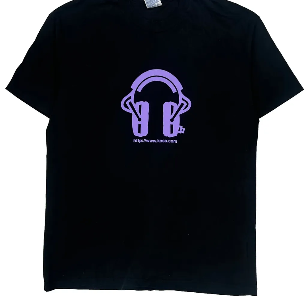 Koss Stereophones Hanes Single Stitch T-Shirt - XL Black Cotton - Image 4