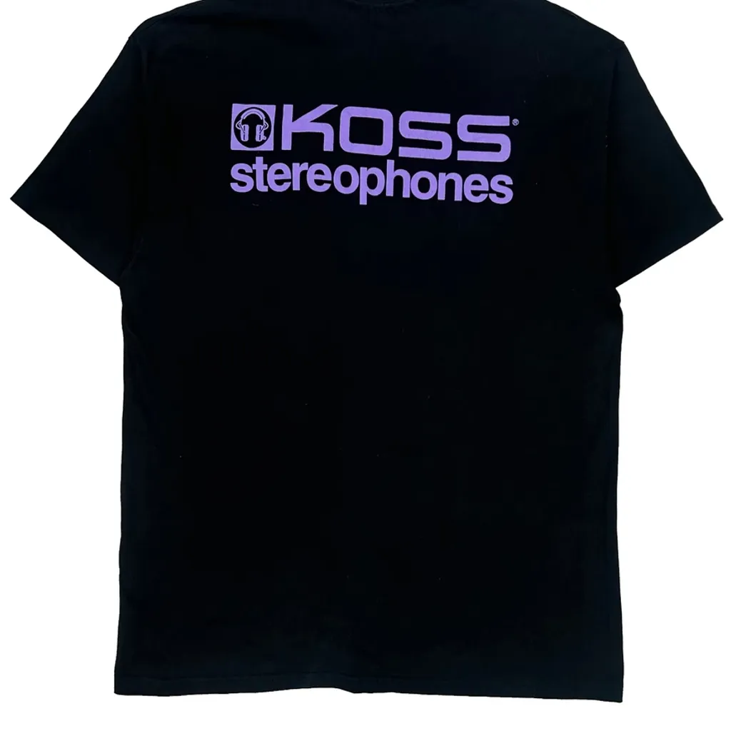 Koss Stereophones Hanes Single Stitch T-Shirt - XL Black Cotton - Image 6