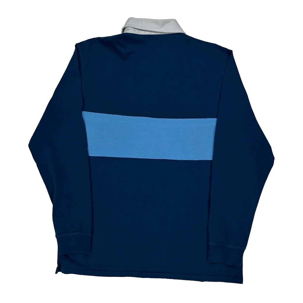 Krooked Eyes Striped Rugby Shirt - XL Blue Cotton - Image 2