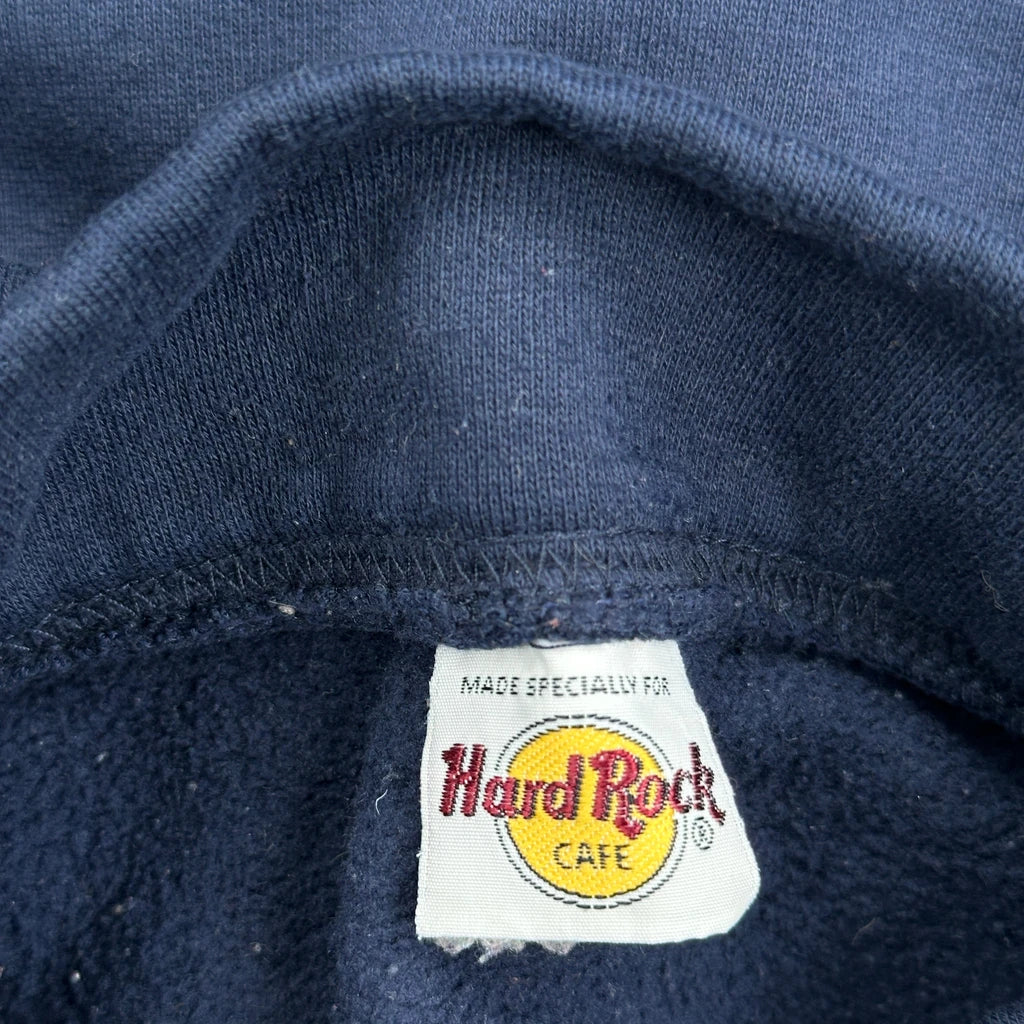 Kuala Lumpur Hard Rock Cafe 1/4 Zip - Large Navy Cotton - Image 4