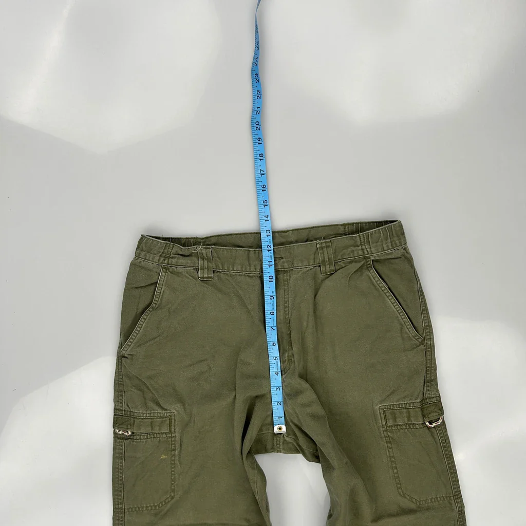 L.L.Bean Cargo Trousers - 34W 30L Green Cotton - Image 5