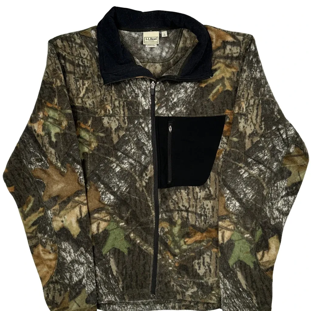 L.L.Bean Camo Fleece Jacket - Large Camo Polyester - Image 5