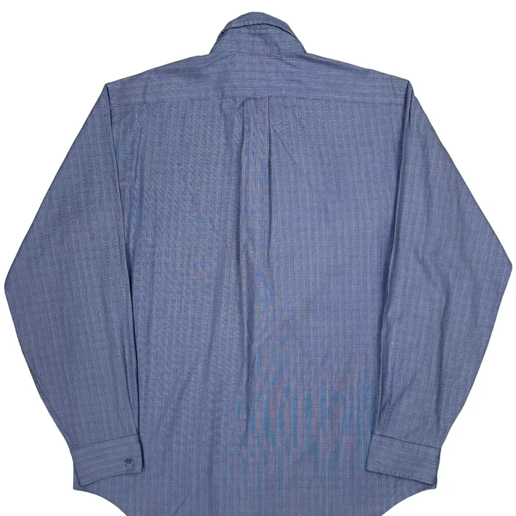 L.L.Bean Checked Shirt - Large Blue Cotton Blend - Image 7