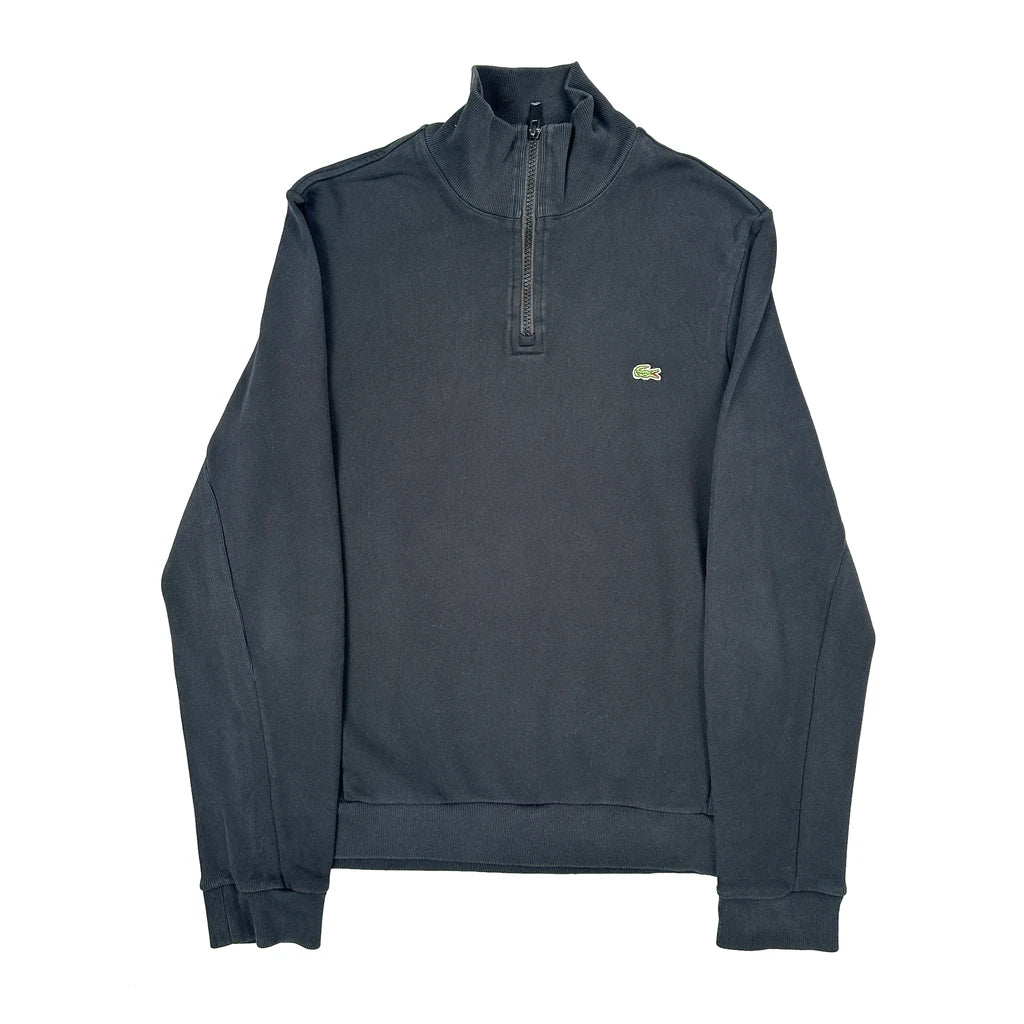 Lacoste 1/4 Zip - Small Black Cotton