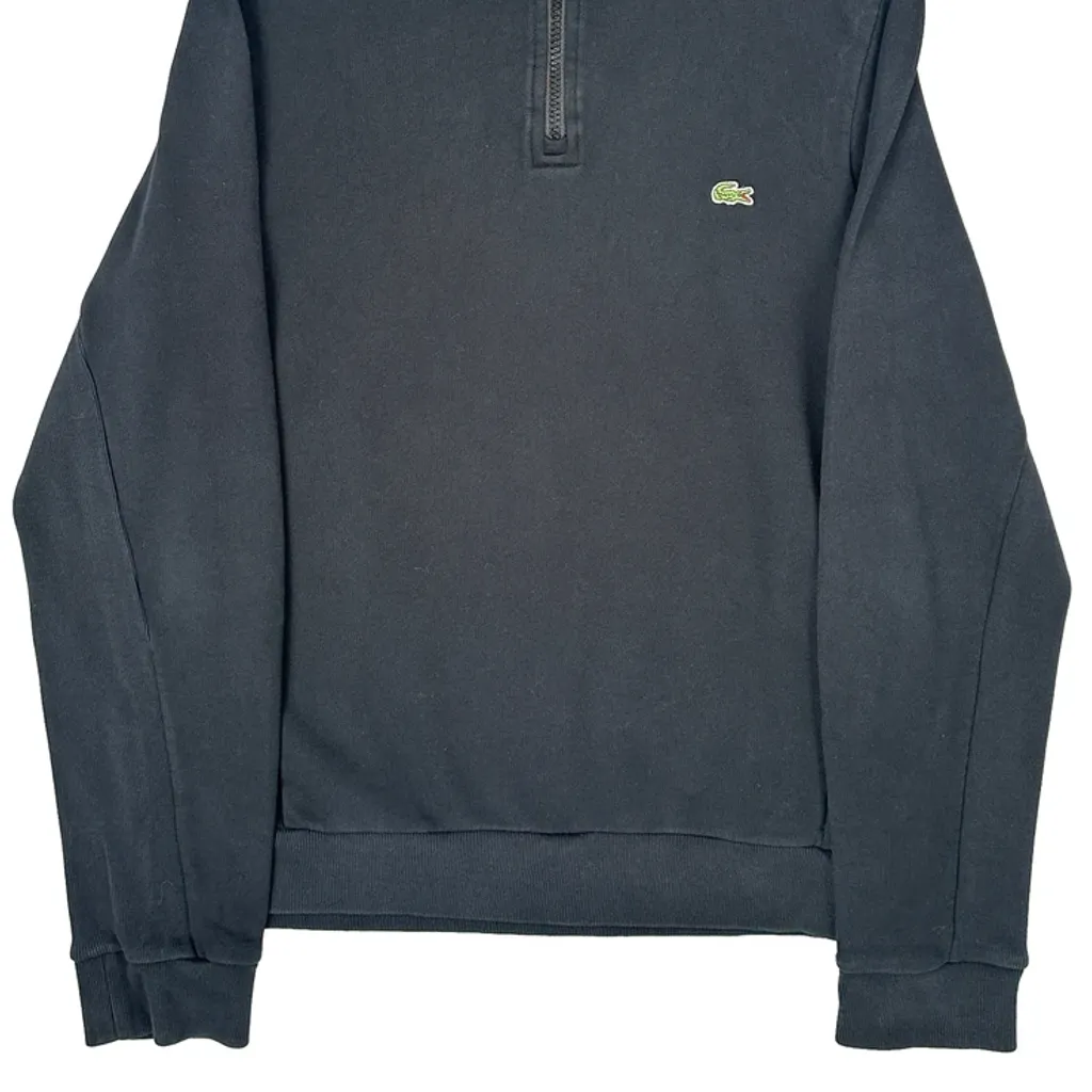 Lacoste 1/4 Zip - Small Black Cotton - Image 5