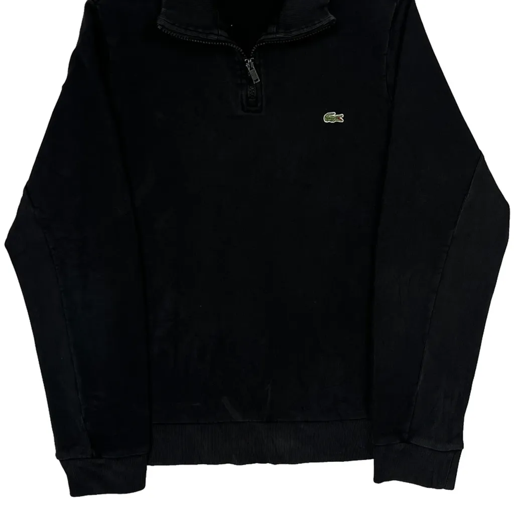 Lacoste 1/4 Zip - Small Black Cotton - Image 4