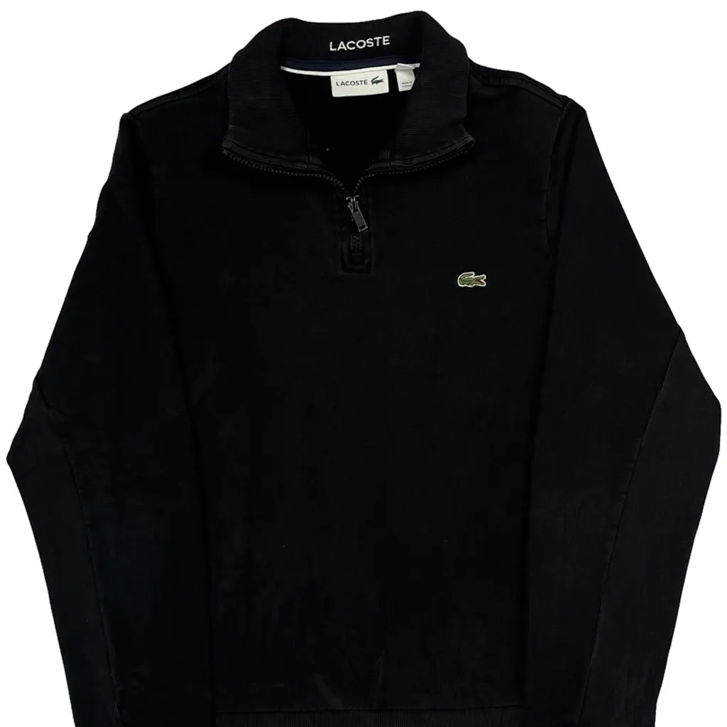 Lacoste 1/4 Zip - Small Black Cotton - Image 5