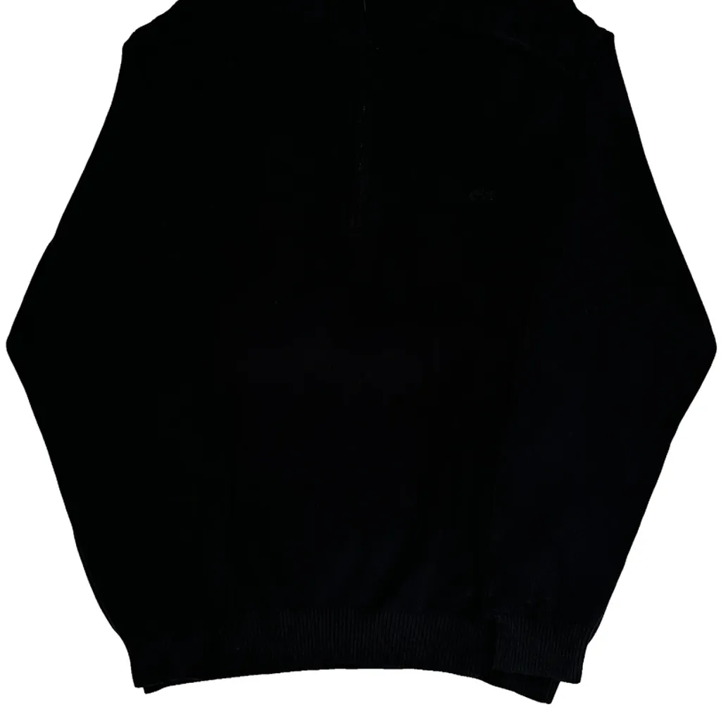 Lacoste 1/4 Zip - XL Black Cotton - Image 4