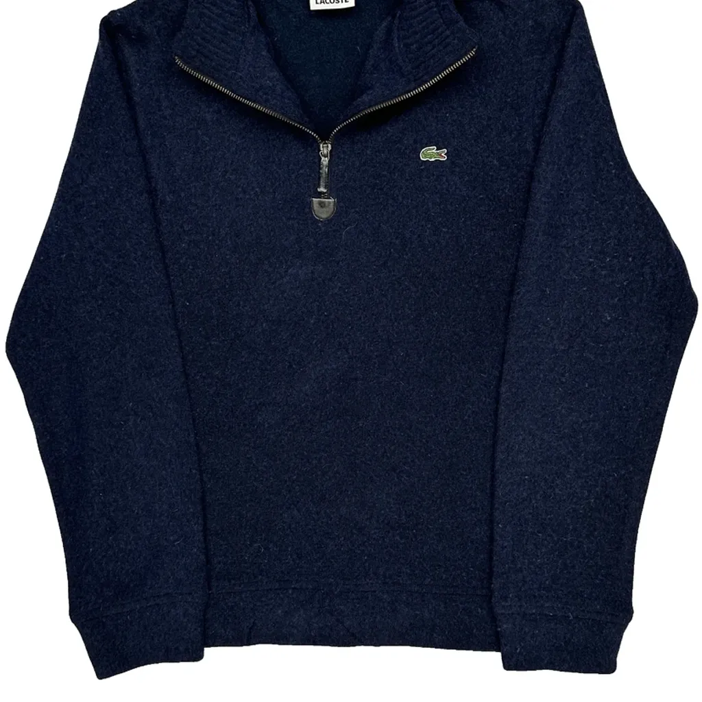 Lacoste 1/4 Zip - Medium Navy Wool - Image 4