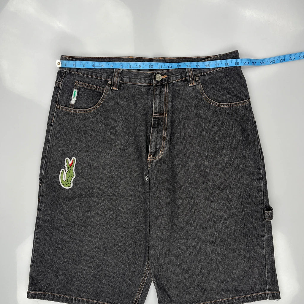 Lacoste Baggy Carpenter Shorts - 38W 11L Grey Denim - Image 3