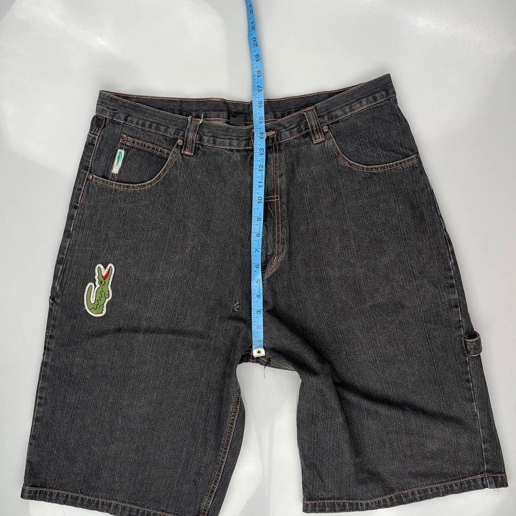 Lacoste Baggy Carpenter Shorts - 38W 11L Grey Denim - Image 4