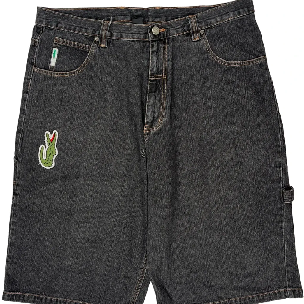 Lacoste Baggy Carpenter Shorts - 38W 11L Grey Denim - Image 9