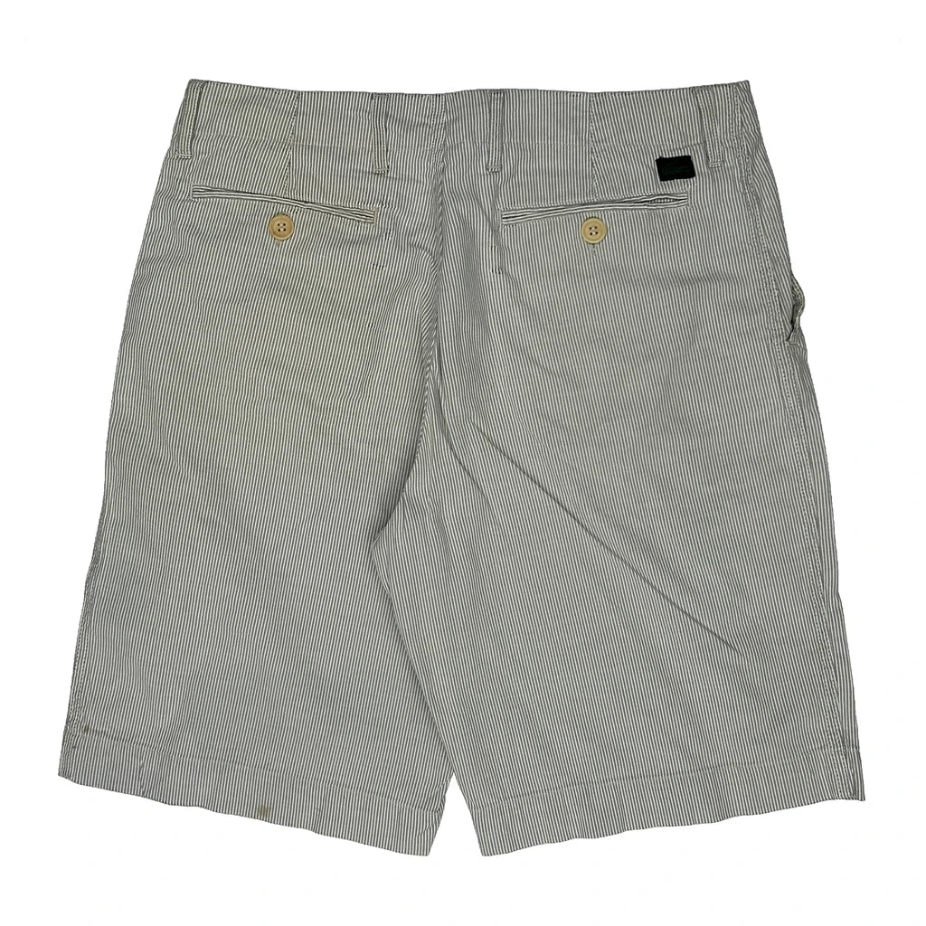 Lacoste Pinstripe Chino Shorts - 32W 9L Grey Cotton