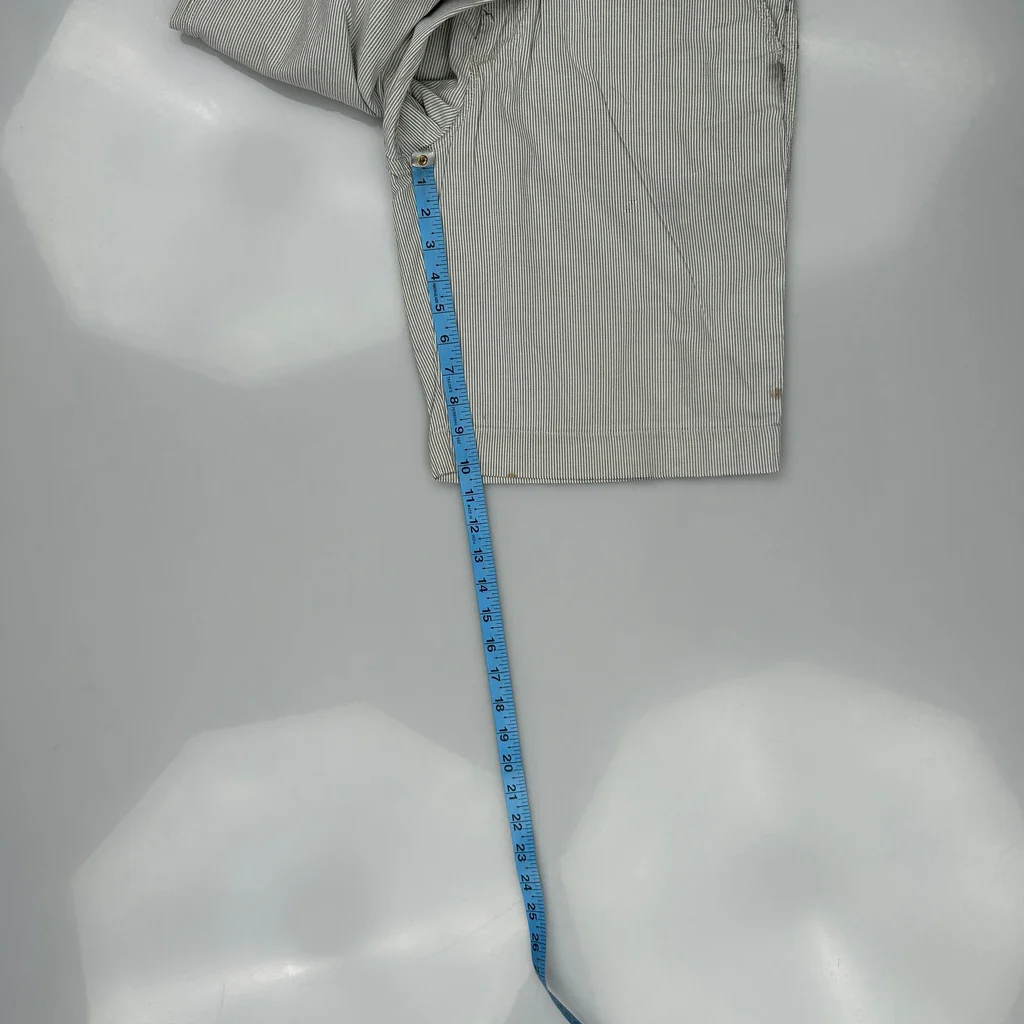 Lacoste Pinstripe Chino Shorts - 32W 9L Grey Cotton - Image 5