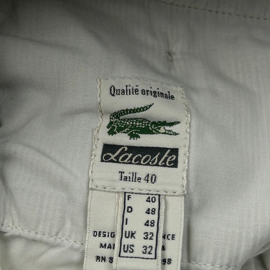 Lacoste Pinstripe Chino Shorts - 32W 9L Grey Cotton - Image 6