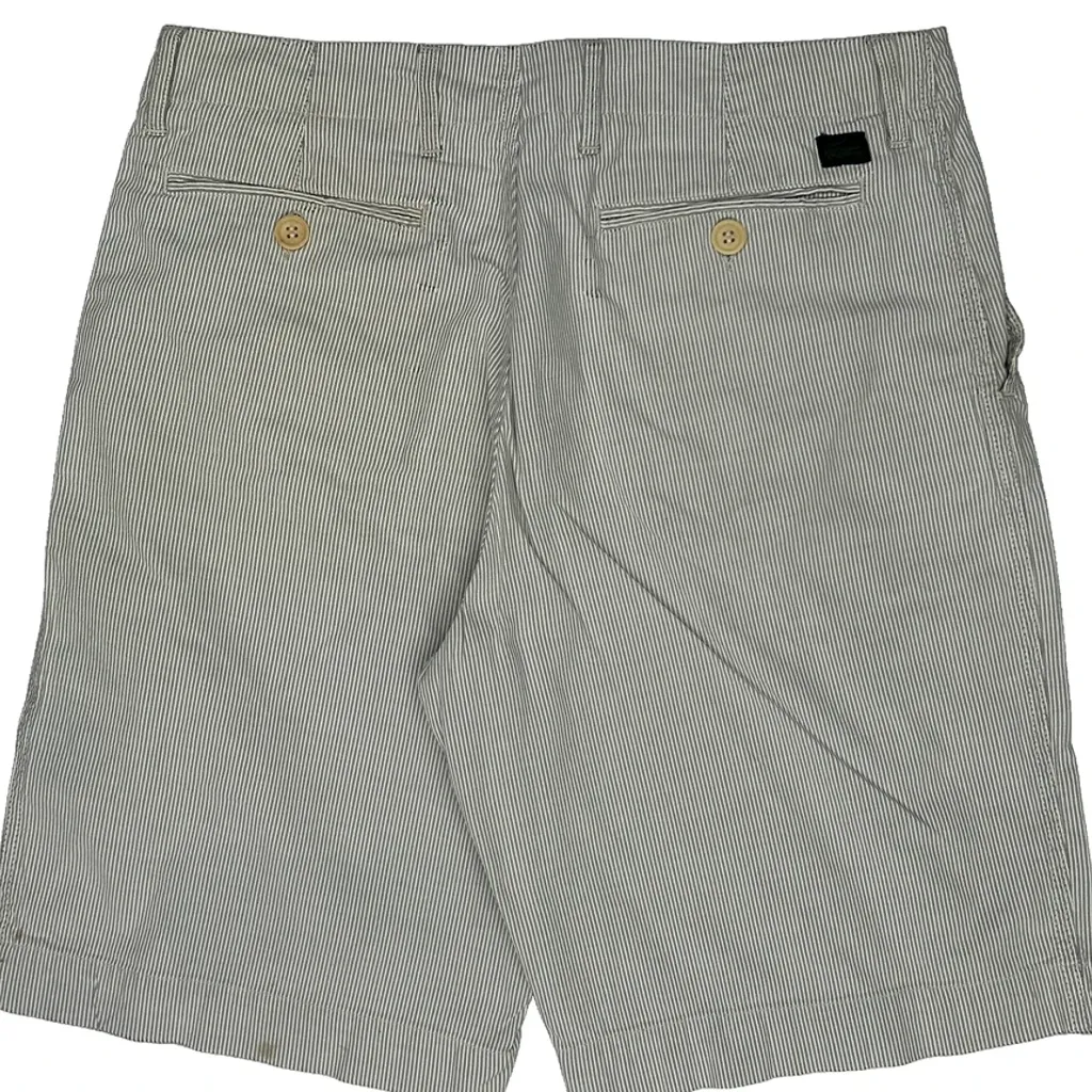 Lacoste Pinstripe Chino Shorts - 32W 9L Grey Cotton - Image 8