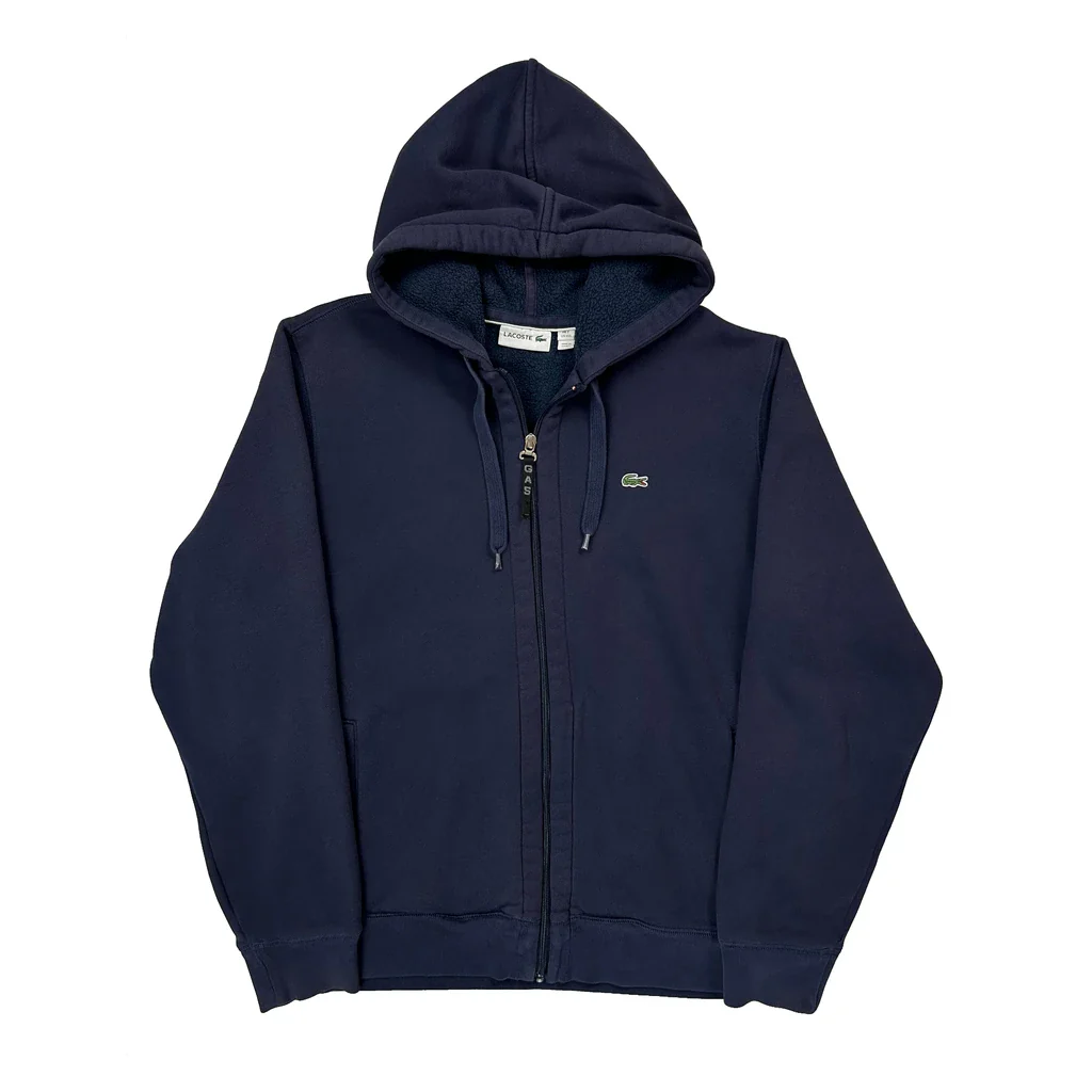 Lacoste Full Zip Hoodie - 2XL Navy Cotton