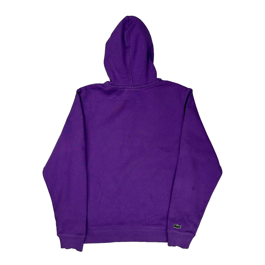Lacoste Spellout Hoodie - Medium Purple Cotton - Image 2