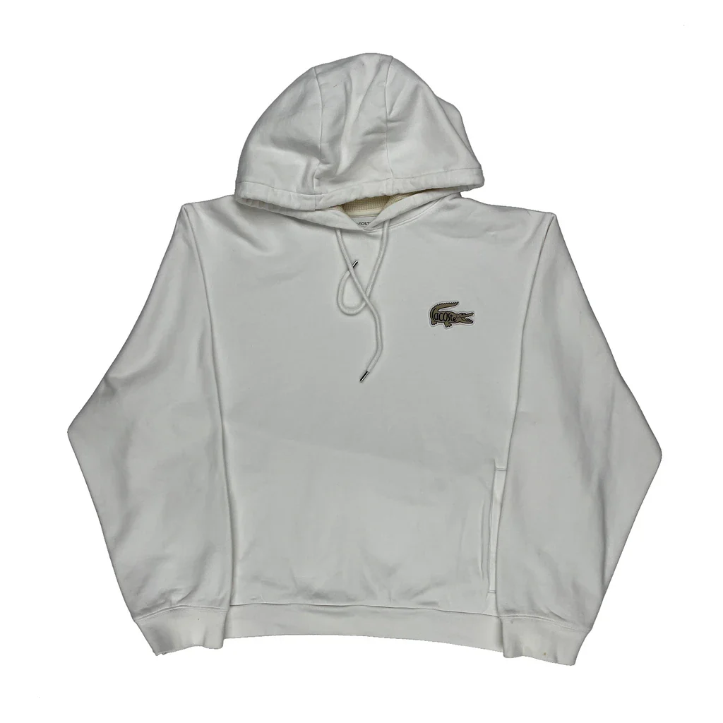 Lacoste Hoodie - 2XL White Cotton
