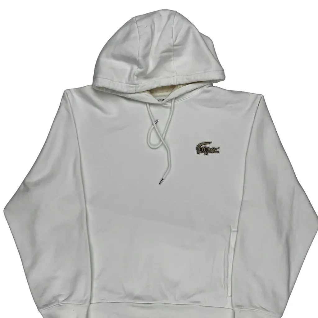 Lacoste Hoodie - 2XL White Cotton - Image 4