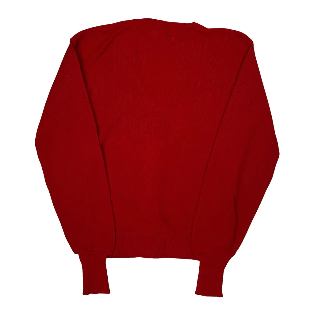 Lacoste Izod Cardigan - Small Red Cotton - Image 2