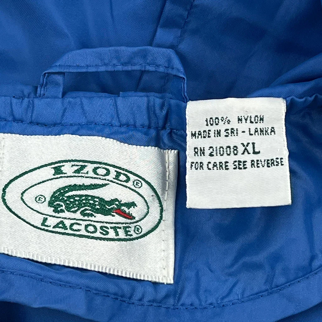 Lacoste Izod Windbreaker - XL Blue Nylon - Image 3