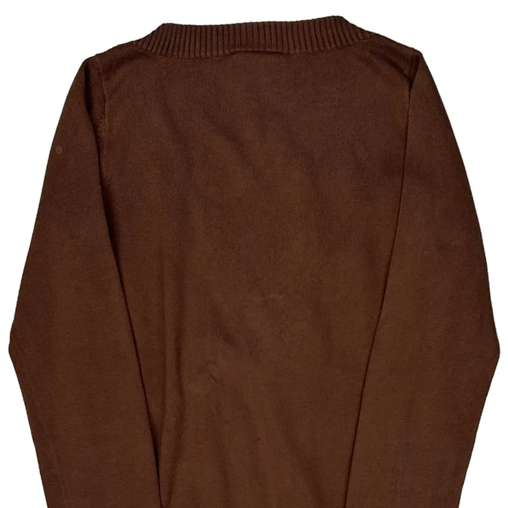 Lacoste V-Neck Jumper - Small Brown Cotton - Image 7