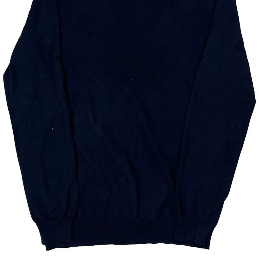 Lacoste V-Neck Jumper - Small Navy Cotton - Image 7