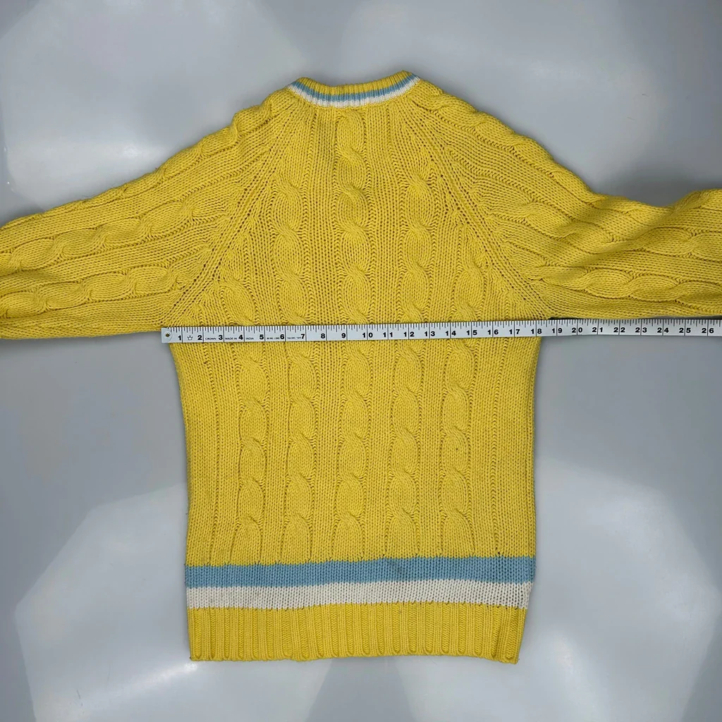 Lacoste Jumper - Small Yellow Cotton - Image 3