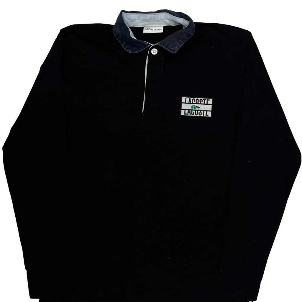Lacoste Long Sleeve Polo Shirt - Large Black Cotton - Image 4