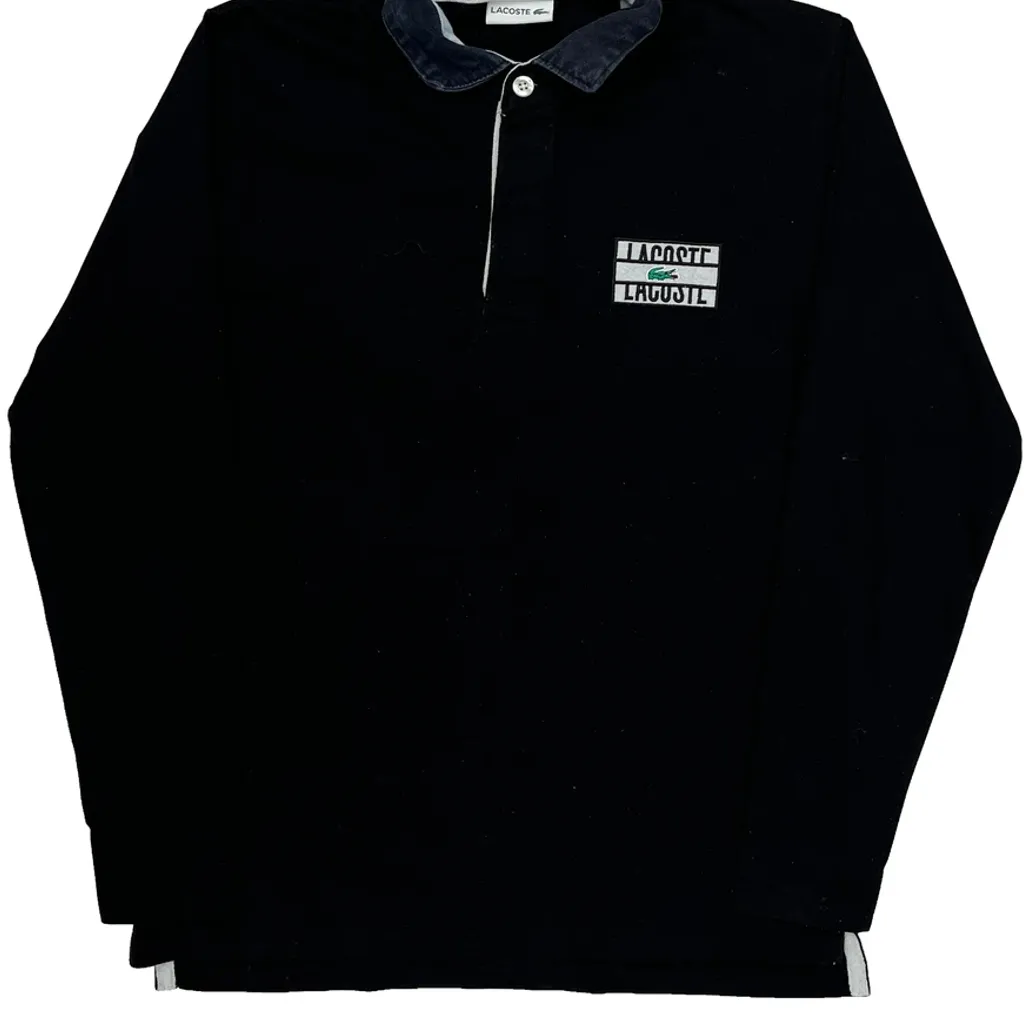Lacoste Long Sleeve Polo Shirt - Large Black Cotton - Image 5