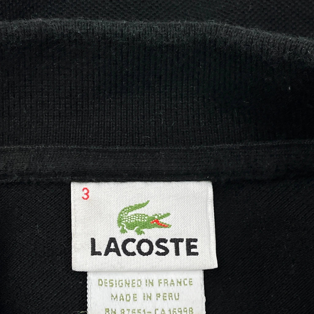 Lacoste Striped Polo Shirt - Small Black Cotton - Image 3