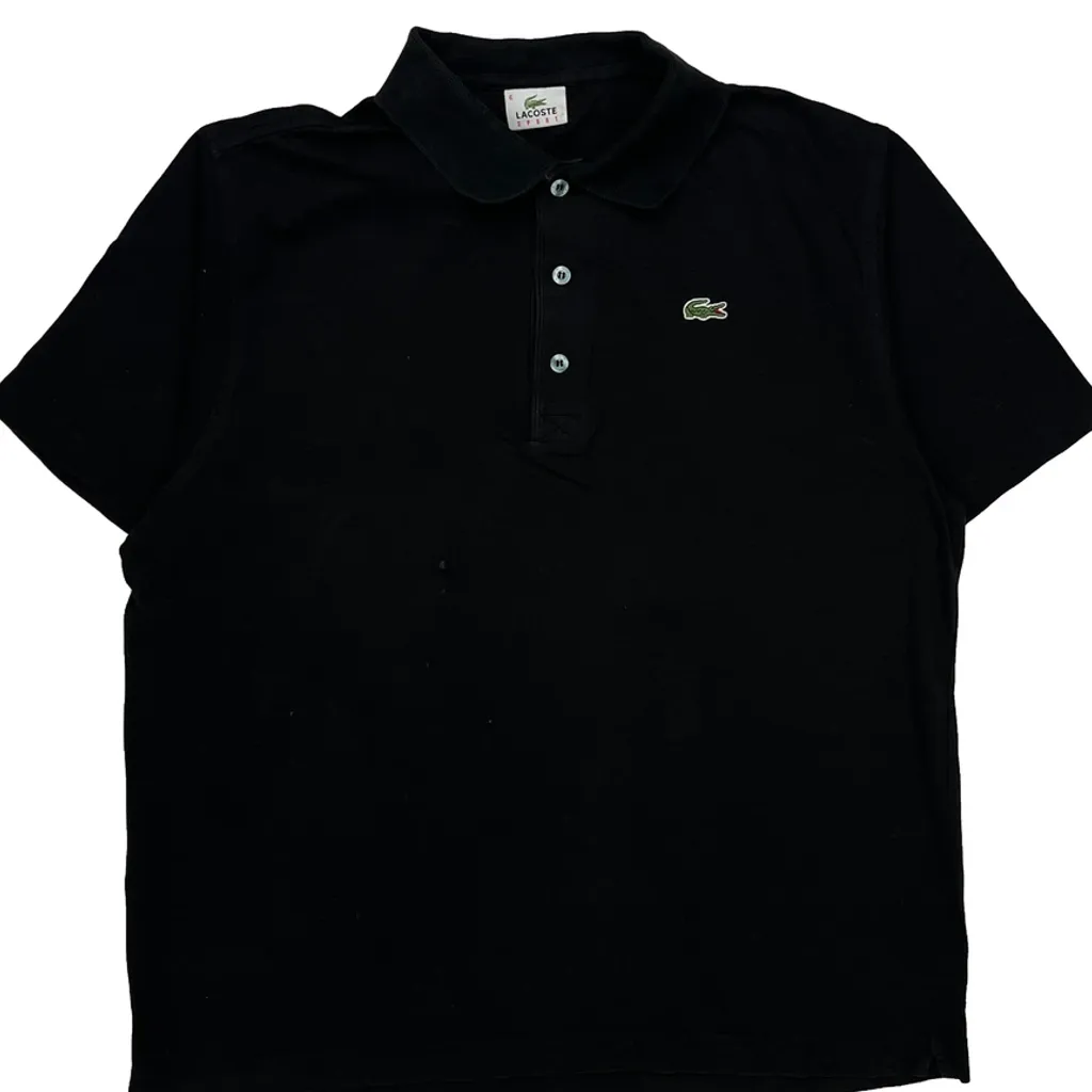 Lacoste Polo Shirt - XL Black Cotton - Image 5